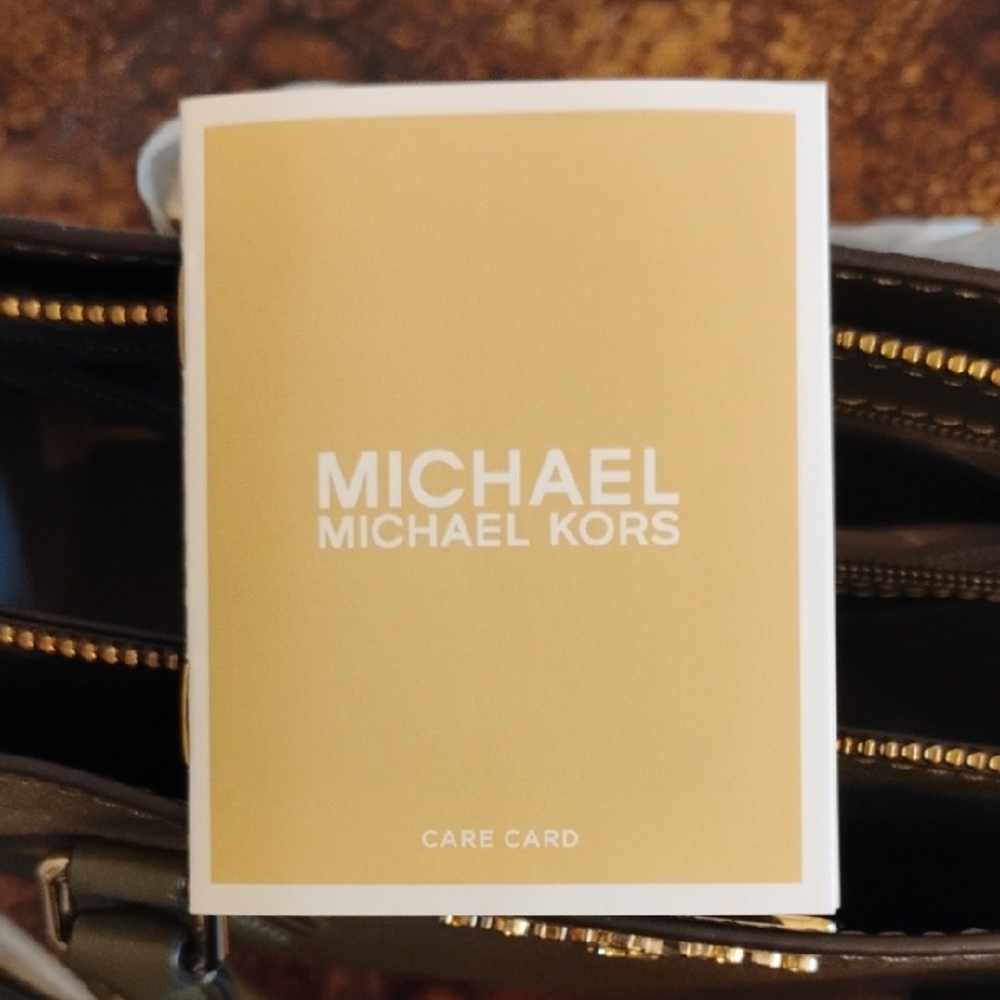 Michael Kors Valerie Medium Pebbled Leather  Satchel - Olive Green - Picture 7 of 8
